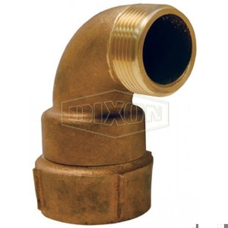 Dixon Continuous Swivel Elbow, 2 x 1-1/2 in Nominal, FNPT x Male NH NST End Style, Brass, Domestic CSES2015F